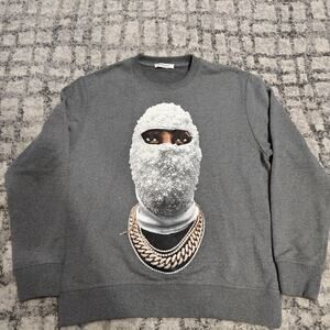 IH NOM UH NIT Paris Mask Graphic Sweatshirt Gray Mens Size M Crewneck Italy